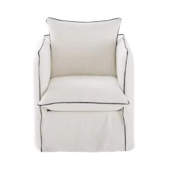 Maisons Du Monde Housses De Fauteuil Housse De Fauteuil En Lin Froissé Blanc à Volants
