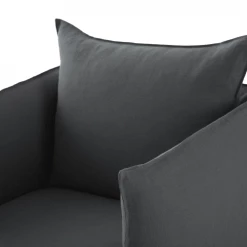 Maisons Du Monde Housses De Fauteuil Housse De Fauteuil En Lin Froissé Gris Anthracite -Housses de canapé Soldes housse de fauteuil en lin froisse gris anthracite 1000 6 36 204380 3
