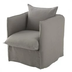 Housses de canapé Soldes -Housses de canapé Soldes housse de fauteuil en lin froisse gris clair 1000 5 35 204379 2