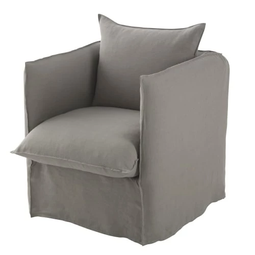 Maisons Du Monde Housses De Fauteuil Housse De Fauteuil En Lin Froissé Gris Clair 4 Maisons Du Monde Housses De Fauteuil Housse De Fauteuil En Lin Froissé Gris Clair – Image 2