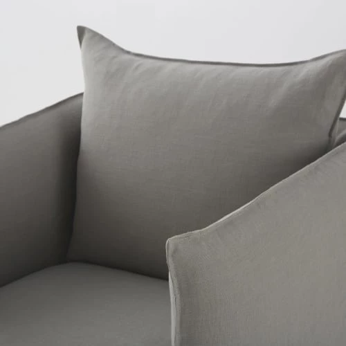 Maisons Du Monde Housses De Fauteuil Housse De Fauteuil En Lin Froissé Gris Clair 5 Maisons Du Monde Housses De Fauteuil Housse De Fauteuil En Lin Froissé Gris Clair – Image 3