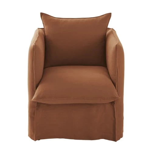 Maisons Du Monde Housses De Fauteuil Housse De Fauteuil En Lin Froissé Orange De Sienne 3 Maisons Du Monde Housses De Fauteuil Housse De Fauteuil En Lin Froissé Orange De Sienne