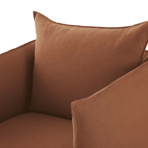 Maisons Du Monde Housses De Fauteuil Housse De Fauteuil En Lin Froissé Orange De Sienne 5 Maisons Du Monde Housses De Fauteuil Housse De Fauteuil En Lin Froissé Orange De Sienne – Image 3
