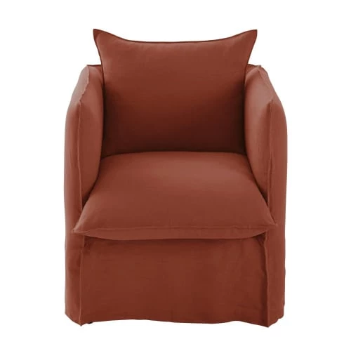 Maisons Du Monde Housses De Fauteuil Housse De Fauteuil En Lin Froissé Terracotta 3 Maisons Du Monde Housses De Fauteuil Housse De Fauteuil En Lin Froissé Terracotta