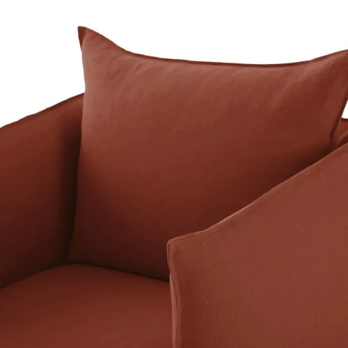 Maisons Du Monde Housses De Fauteuil Housse De Fauteuil En Lin Froissé Terracotta 5 Maisons Du Monde Housses De Fauteuil Housse De Fauteuil En Lin Froissé Terracotta – Image 3