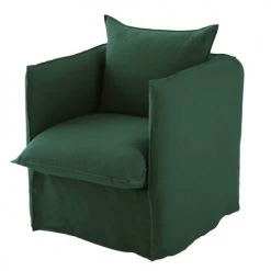 Housses de canapé Soldes -Housses de canapé Soldes housse de fauteuil en lin froisse vert 1000 4 28 221633 2