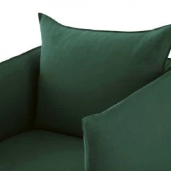 Maisons Du Monde Housses De Fauteuil Housse De Fauteuil En Lin Froissé Vert -Housses de canapé Soldes housse de fauteuil en lin froisse vert 1000 4 28 221633 3