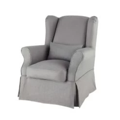 Maisons Du Monde Housses De Fauteuil Housse De Fauteuil En Lin Blanche -Housses de canapé Soldes housse de fauteuil en lin grise cottage 1000 7 29 147465 0