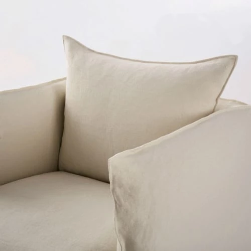 Maisons Du Monde Housses De Fauteuil Housse De Fauteuil En Lin Supérieur Beige 5 Maisons Du Monde Housses De Fauteuil Housse De Fauteuil En Lin Supérieur Beige – Image 3