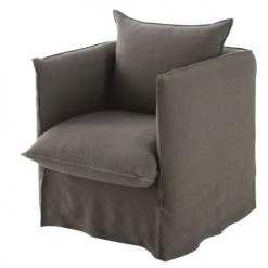 Housses de canapé Soldes -Housses de canapé Soldes housse de fauteuil en lin superieur gris 1000 4 10 204395 1