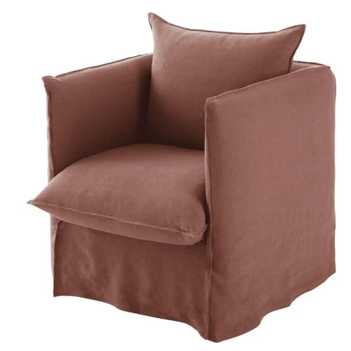 Maisons Du Monde Housses De Fauteuil Housse De Fauteuil En Lin Supérieur Rouge Rhubarbe 4 Maisons Du Monde Housses De Fauteuil Housse De Fauteuil En Lin Supérieur Rouge Rhubarbe – Image 2