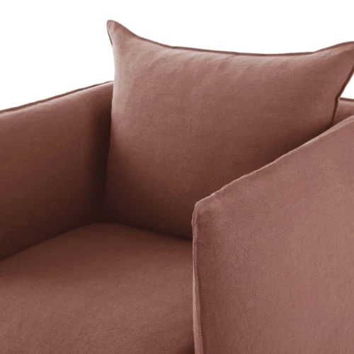 Maisons Du Monde Housses De Fauteuil Housse De Fauteuil En Lin Supérieur Rouge Rhubarbe 5 Maisons Du Monde Housses De Fauteuil Housse De Fauteuil En Lin Supérieur Rouge Rhubarbe – Image 3