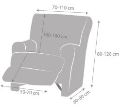 Eysa Housses De Fauteuil Housse De Fauteuil Relax XL Extensible Taupe 60 - 110 Cm -Housses de canapé Soldes housse de fauteuil relax xl extensible taupe 60 110 cm 2