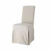 Maisons Du Monde Housses De Chaises Et Galettes De Chaises Housse Longue De Chaise En Coton Gris Clair