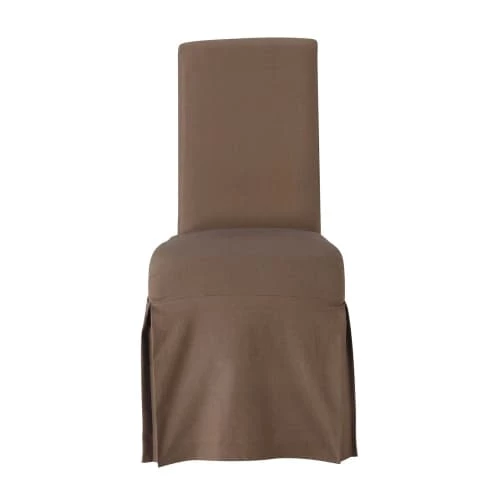 Maisons Du Monde Housses De Chaises Et Galettes De Chaises Housse Longue De Chaise En Coton Taupe 4 Maisons Du Monde Housses De Chaises Et Galettes De Chaises Housse Longue De Chaise En Coton Taupe – Image 2