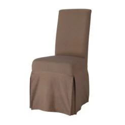 Maisons Du Monde Housses De Chaises Et Galettes De Chaises Housse De Chaise En Coton Ivoire -Housses de canapé Soldes housse longue de chaise en coton taupe margaux 1000 2 14 147409 0