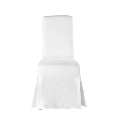 Maisons Du Monde Housses De Chaises Et Galettes De Chaises Housse Longue De Chaise En Lin Lavé Blanche 4 Maisons Du Monde Housses De Chaises Et Galettes De Chaises Housse Longue De Chaise En Lin Lavé Blanche – Image 2