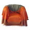 Fouta Futée Housses De Fauteuil Jeté De Fauteuil Coton Rayures Orange Vert Amande 200 X 200 -Housses de canapé Soldes jete de fauteuil coton rayures orange vert amande 200 x 200