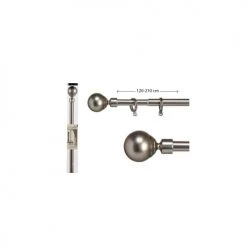 Wadiga Rideaux Et Voilages Tringle à Rideaux Extensible Métal Chromé Boule 120 à 210cm -Housses de canapé Soldes tringle a rideaux extensible metal chrome boule 120 a 210cm 2