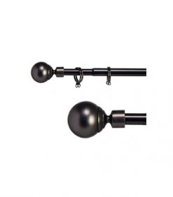 Wadiga Accessoires Rideaux Et Stores Tringle à Rideaux Extensible Métal Noir Boule 120 à 210cm -Housses de canapé Soldes tringle a rideaux extensible metal noir boule 120 a 210cm 4
