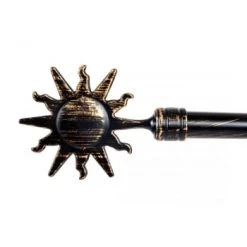 Wadiga Accessoires Rideaux Et Stores Tringle à Rideaux Extensible Métal Noir Soleil 120 à 210cm -Housses de canapé Soldes tringle a rideaux extensible metal noir et dore soleil 120 a 210cm